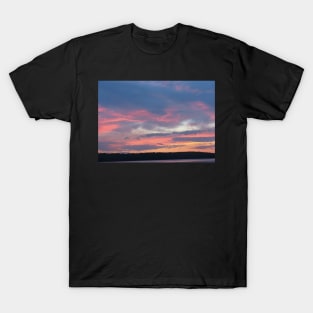 Blue Sunset At The Lake-Available As Art Prints-Mugs,Cases,Duvets,T Shirts,Stickers,etc T-Shirt